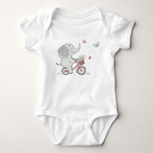 Whimsical Elephant Riding Bike - Kids Animal Desig T Shirt