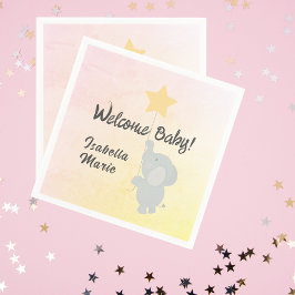 Whimsical Elephant Welcome Baby Pappersservett