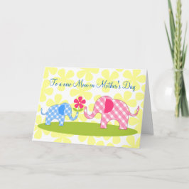 Whimsical Elephants First Mors dag Card Kort
