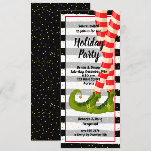 Whimsical Elf Ben Helgdag-julinbjudan Inbjudningar