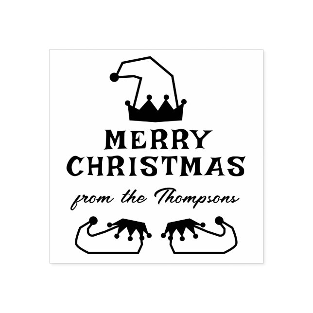 Whimsical Elf Hat & Shoes God jul från Stämpel (Tryck)