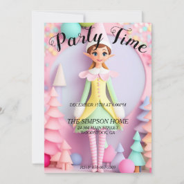 Whimsical Elf-inbjudan till Julfest under jul Inbjudningar