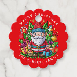 Whimsical Elf-Julfest Gåvor Etiketter