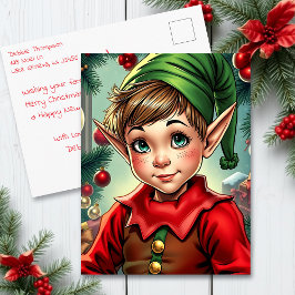 Whimsical Elf | Personalized Christmas Vykort