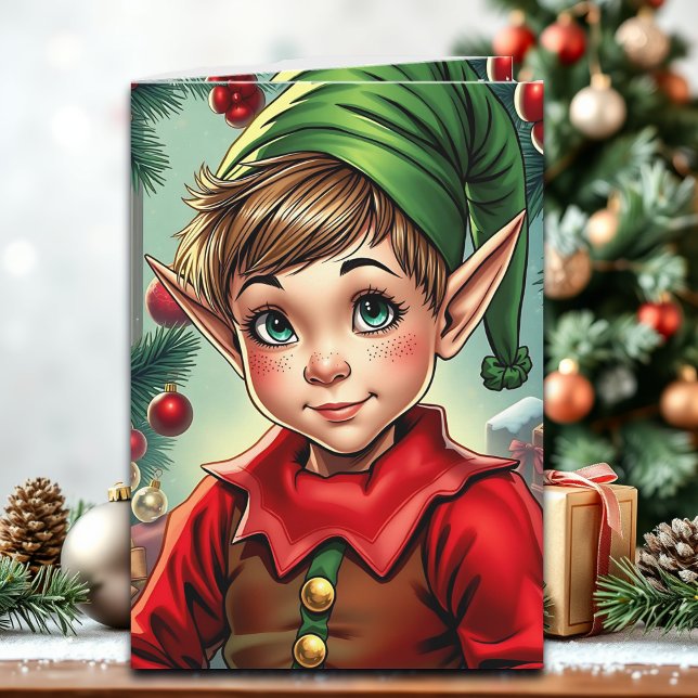 Whimsical Elf | Personlig julkort Kort (Skapare uppladdad)