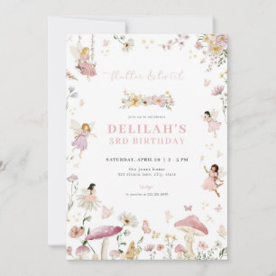 Whimsical Enchanted Fairy Birthday-inbjudan Inbjudningar