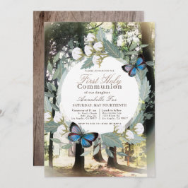 Whimsical Enchanted Forest First Heliga Communion Inbjudningar