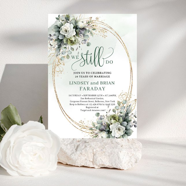 Whimsical Eukalyptus Löftesförnyelse Inbjudan Boho (Whimsical Eucalyptus Vow Renewal Invitation Boho)