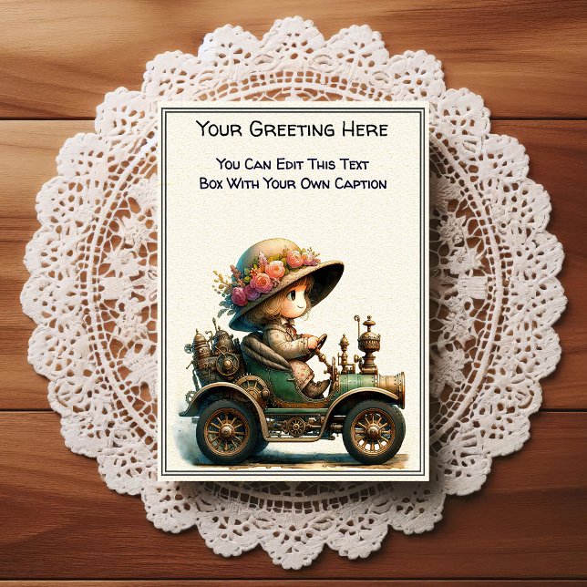Whimsical Everyday Sentiment Steampunk Art   Vykort (Skapare uppladdad)