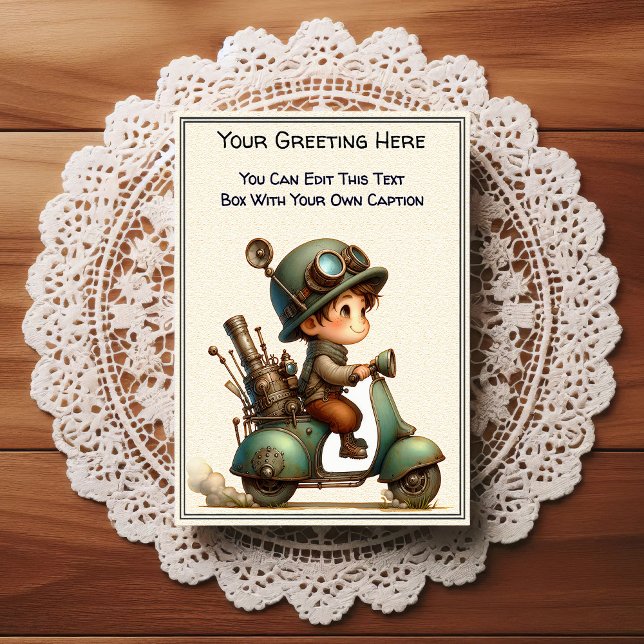 Whimsical Everyday Sentiment Steampunk Art   Vykort (Skapare uppladdad)