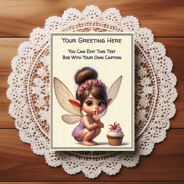 Whimsical Everyday Sentiment Storybook Fairy Vykort (Skapare uppladdad)