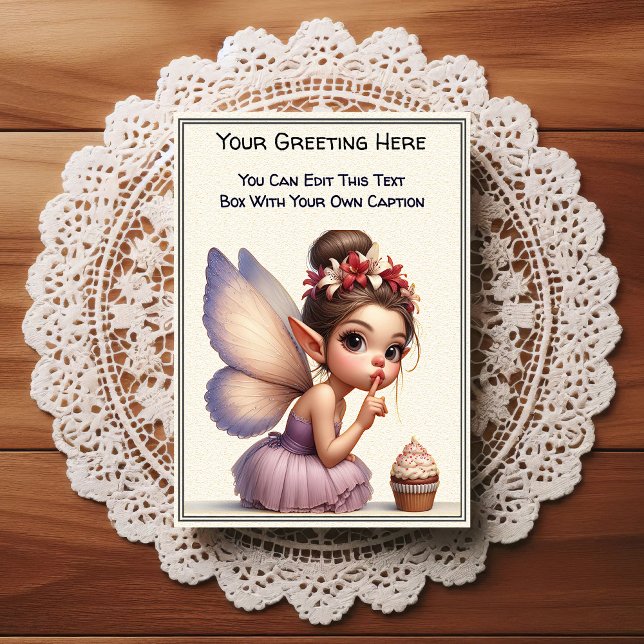 Whimsical Everyday Sentiment Storybook Fairy Vykort (Skapare uppladdad)
