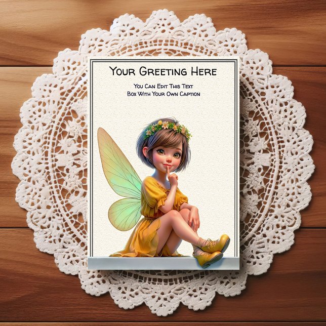 Whimsical Everyday Sentiment Storybook Fairy Vykort (Skapare uppladdad)