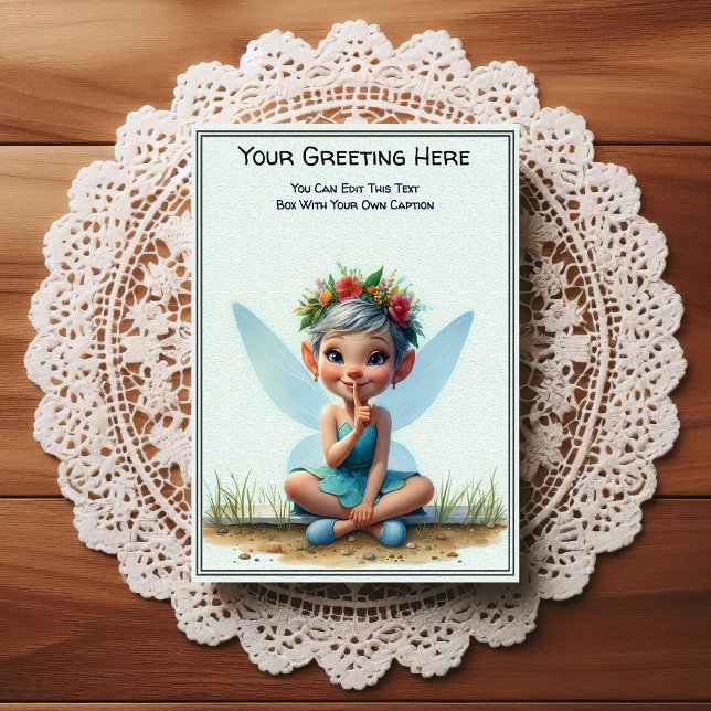 Whimsical Everyday Sentiment Storybook Fairy Vykort (Skapare uppladdad)