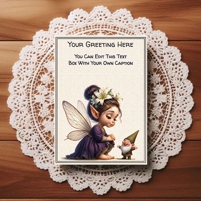 Whimsical Everyday Sentiment Storybook Fairy Vykort (Skapare uppladdad)