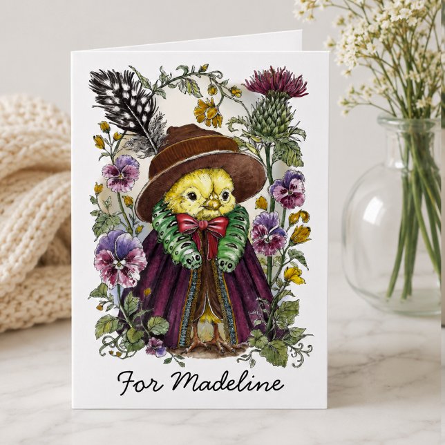 Whimsical Fågel- och Vildblomsnamn Design Kort (Skapare uppladdad)
