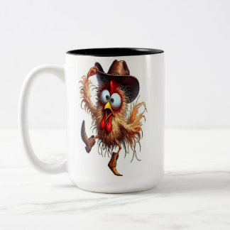 Whimsical fågel Två-Tonad mugg