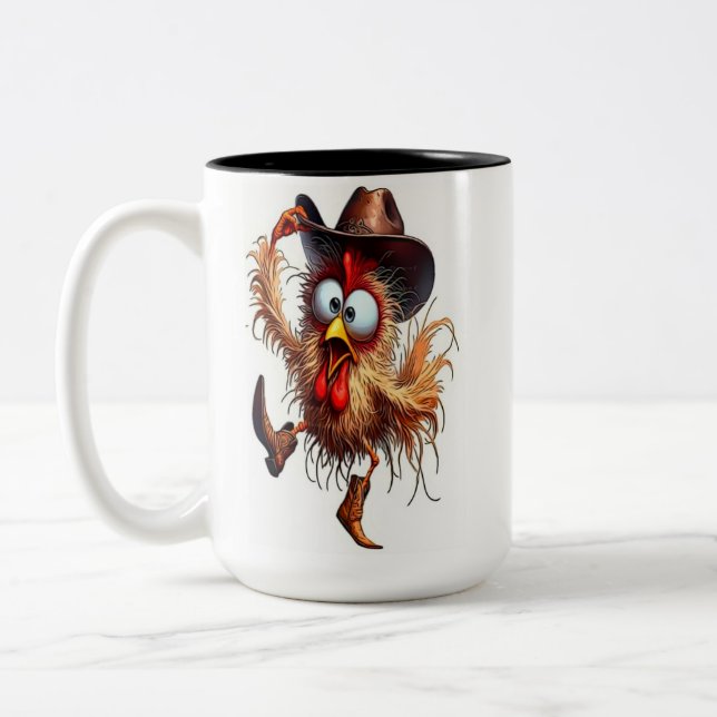 Whimsical fågel Två-Tonad mugg (Vänster)