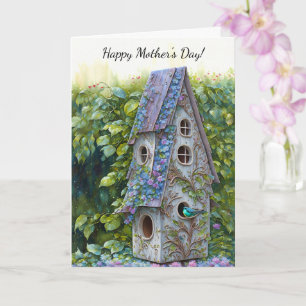 Whimsical Fågelhus Fågel Mors Dag-kort Kort