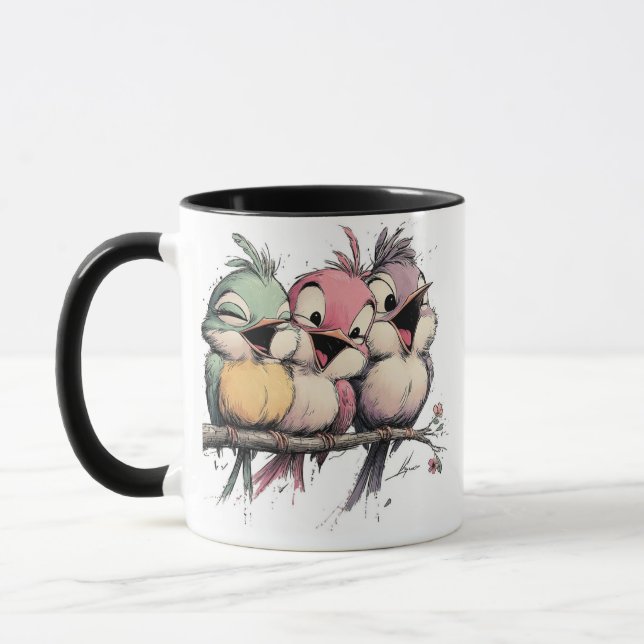 Whimsical fåglar mugg (Vänster)