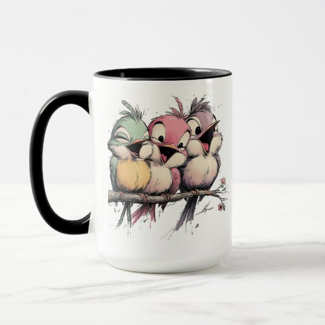 Whimsical fåglar mugg (Vänster)