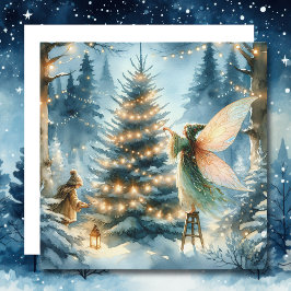 Whimsical Fairies i Vinterundret Julkort