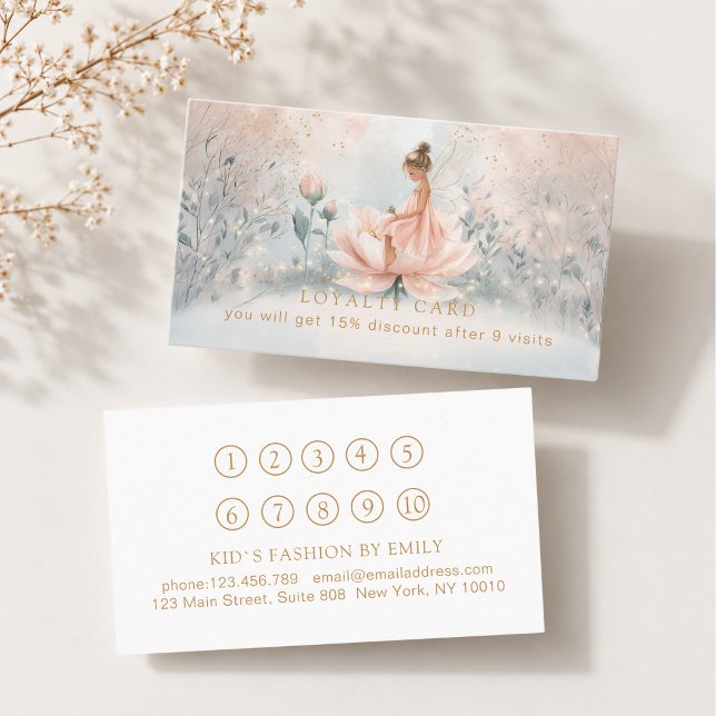 Whimsical Fairy 10 Lojalitetskort Tidsbeställning Kort (Whimsical Fairy 10 Loyalty Card)