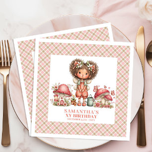 Whimsical Fairy 3-års födelsedag Svamp Pappersserv Pappersservett