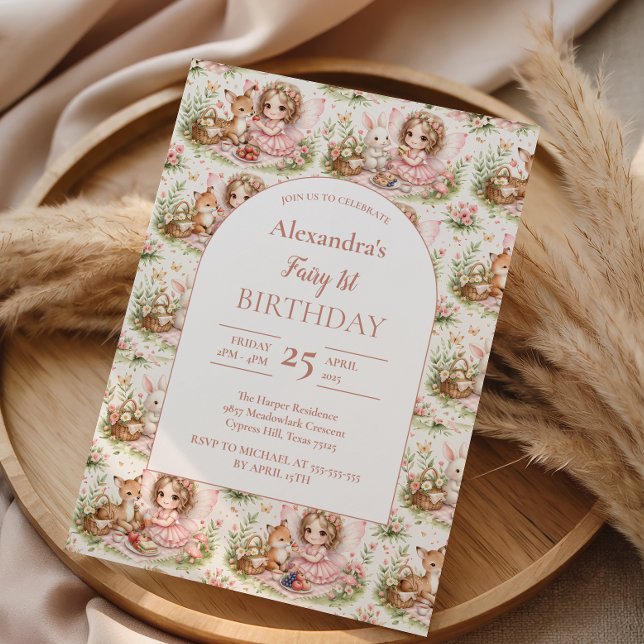 Whimsical Fairy First Birthday Inbjudningar (Skapare uppladdad)