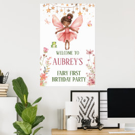 Whimsical Fairy Första Födelsedag Poster