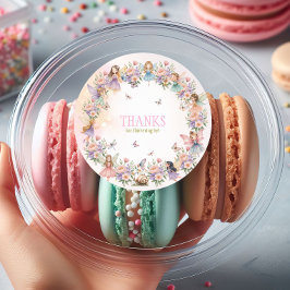 Whimsical fairy garden 1st birthday  runt klistermärke