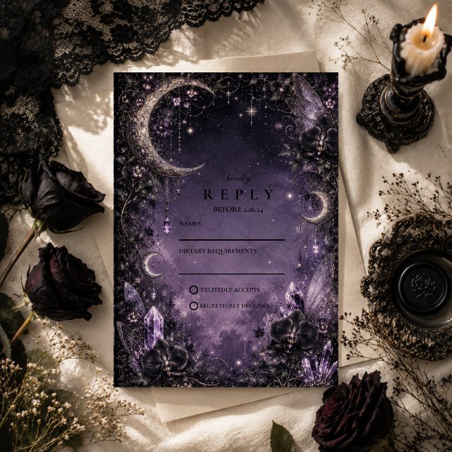 Whimsical Fairy Goth Bröllop OSA Kort (Skapare uppladdad)