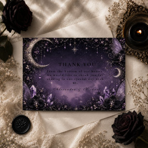 Whimsical Fairy Goth Bröllop Tack Kort