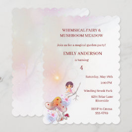 Whimsical Fairy Magic 4e födelsedagen-inbjudan Inbjudningar