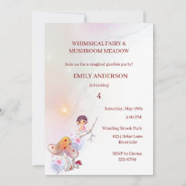 Whimsical Fairy Magic 4e födelsedagen-inbjudan Inbjudningar