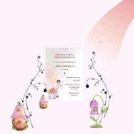 Whimsical Fairy Magic 4e födelsedagen-inbjudan Inbjudningar