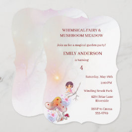 Whimsical Fairy Magic 4e födelsedagen-inbjudan Inbjudningar