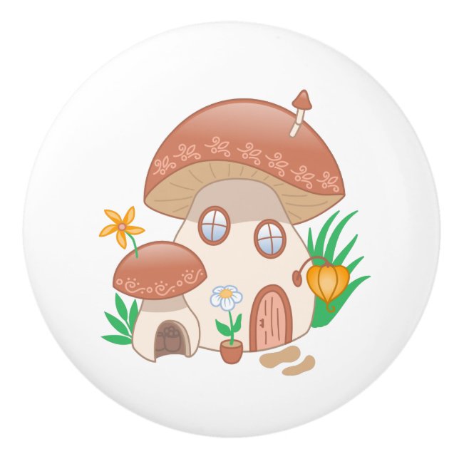 Whimsical Fairy Mushroom House Knopp (Framsidan)