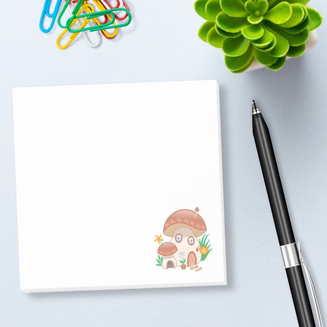 Whimsical Fairy Mushroom House Post-it Block (Skapare uppladdad)