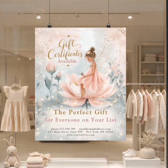 Whimsical Fairy Presentcertifikat Kampanj Affisch (Whimsical Fairy Gift Certificate Promo Poster)