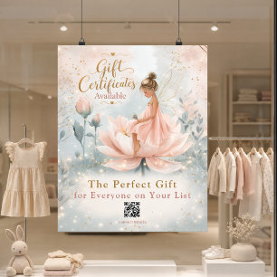 Whimsical Fairy Presentcertifikat QR-kod Kampanj Poster