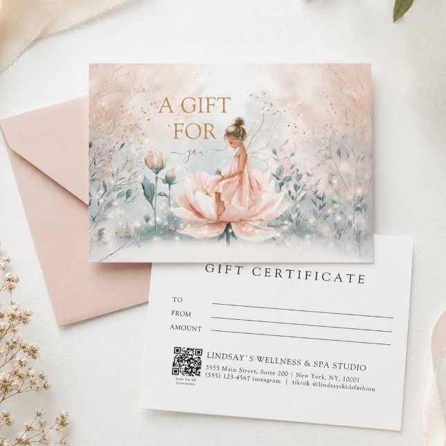 Whimsical Fairy QR-kod Affärspresentcertifikat (Whimsical Fairy QR Code Business Certificate)