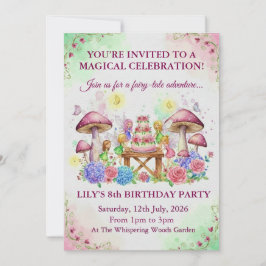 Whimsical Fairy Tale Birthday Card Invitation Inbjudningar