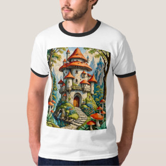 Whimsical Fairy Tale Mushroom Castle Shirt T
