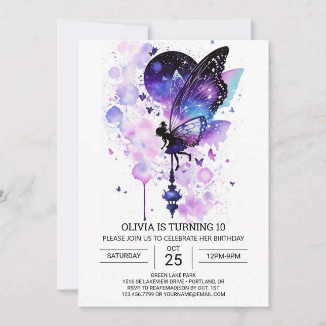 Whimsical Fairycore Birthday Bliss Inbjudningar (Framsida)