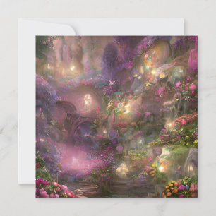Whimsical Fairyland Bakgrund Anteckningskort