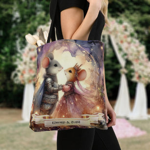 Whimsical Fairytale Bröllop Mouse lite Anpassnings Tygkasse