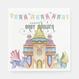 Whimsical Fairytale Dragon Baby Shower Pappersservett