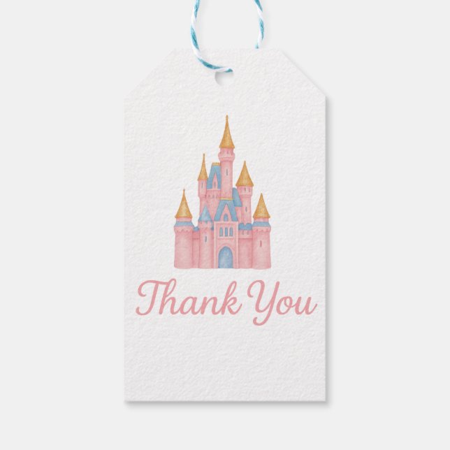 Whimsical Fairytale Princess Castle Gift Märkre Presentetikett (Baksidan)