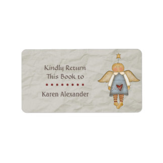 Whimsical Faith Angel Bok Return Adressetikett